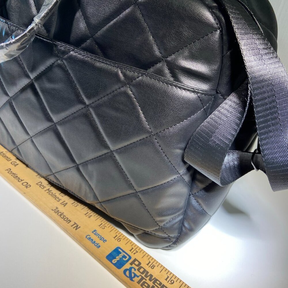 Gilda Paris Quilted Weekender Duffel Bag – Black – NWT - Picture 3 of 9